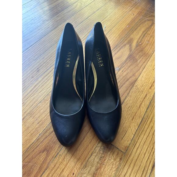 Lauren Ralph Lauren Harper Black Leather Pumps – Classic Heels 8.5B - Picture 3 of 9